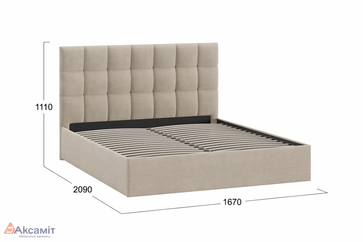 Кровать Эмбер с ПМ 160х200 (Мокко светлый) без заглушины