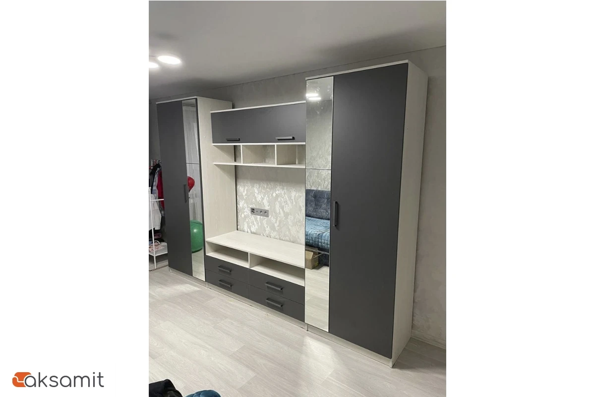 Гостиная Палермо-7 (Анкор белый/Графит)