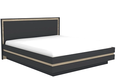 Кровать Анона 1 со стационарным основанием 180х200 (Темно-серый/Дуб Сонома)