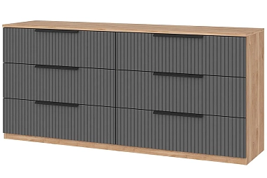 Спальный гарнитур Астория №2 / без кровати (Дуб кастелло медовый / Графит софт) фото