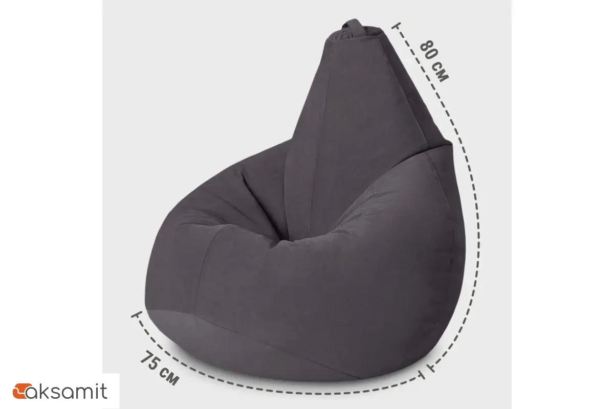 Кресло-мешок Груша Миди 2XL (Велюр / Темно-серый)