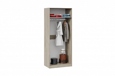 Шкаф для одежды с 1 зеркальной и 1 дверью со стеклом Глосс  СМ-319.07.213 (Батл Рок/Стекло/Мокко матовый)