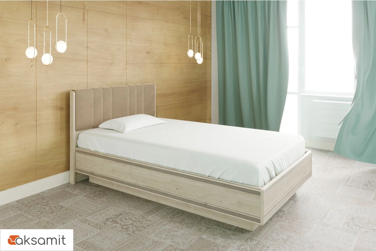 Кровать Карина КР-1011-ГС-В 120х200 (Гикори Джексон Светлый/Велюр) Кровать Карина КР-1011-ГС-В 120х200 (Гикори Джексон Светлый/Велюр)