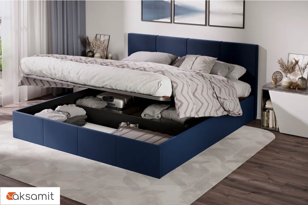 Кровать Лора с ПМ и заглушиной 180х200 (Велюр / Confetti Blue)