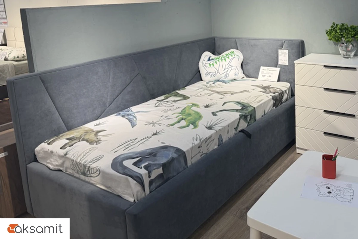 Кровать Рица с ПМ 90х200 (Teddy 017 /  Правый угол)