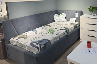 Кровать Рица с ПМ 90х200 (Teddy 017 /  Правый угол)