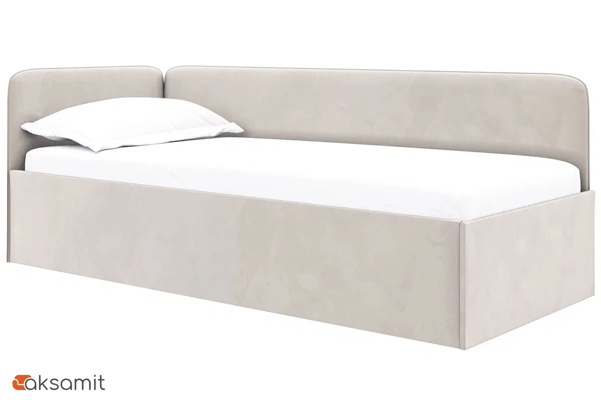 Кровать угловая Джеки с ПМ (122) 90х200 (Бежевый/Newtone light beige) Кровать угловая Джеки с ПМ (122) 90х200 (Бежевый/Newtone light beige)