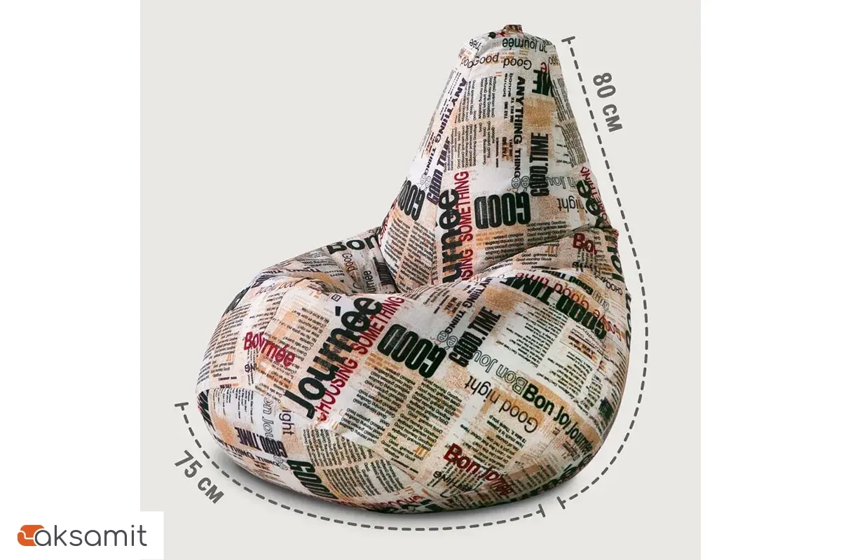 Кресло-мешок Груша Стандарт 3XL (Мебельный хлопок / Газета)