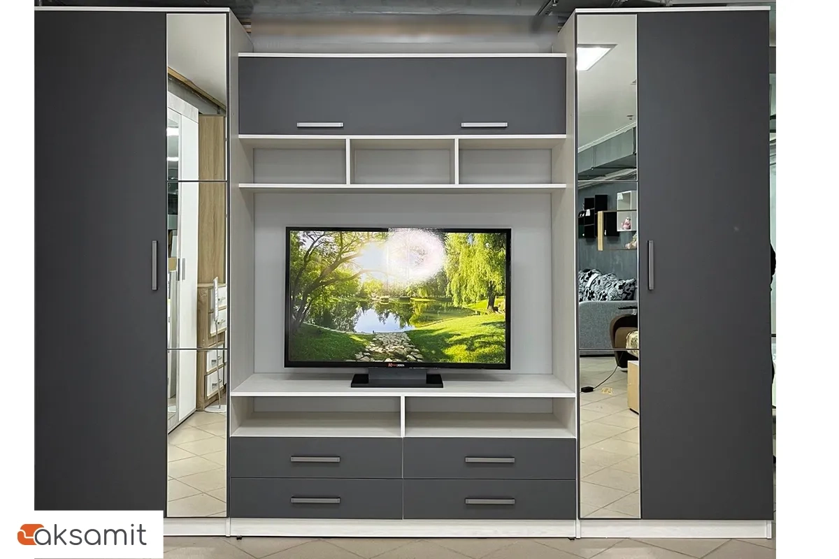 Гостиная Палермо-7 (Анкор белый/Графит)