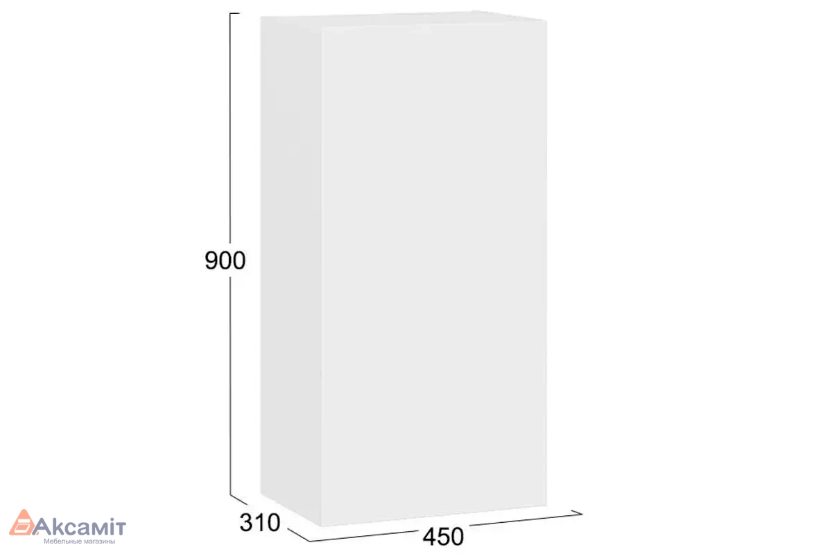Шкаф навесной Глосс ТД 319.03.27 (Белый глянец/Стекло Белый глянец)