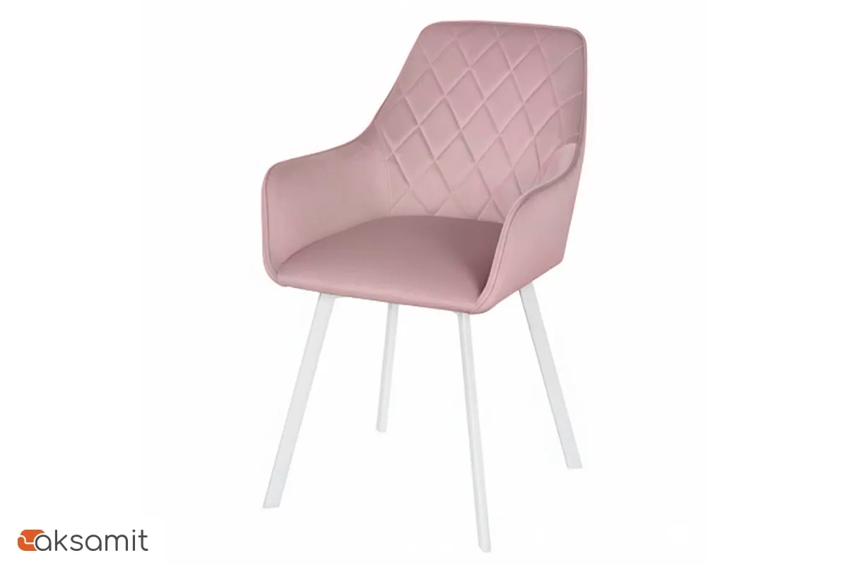 Стул поворотный Бостон (Белый матовый 9003 / Велюр Velluto 14 / Фламинго) СРП-156 