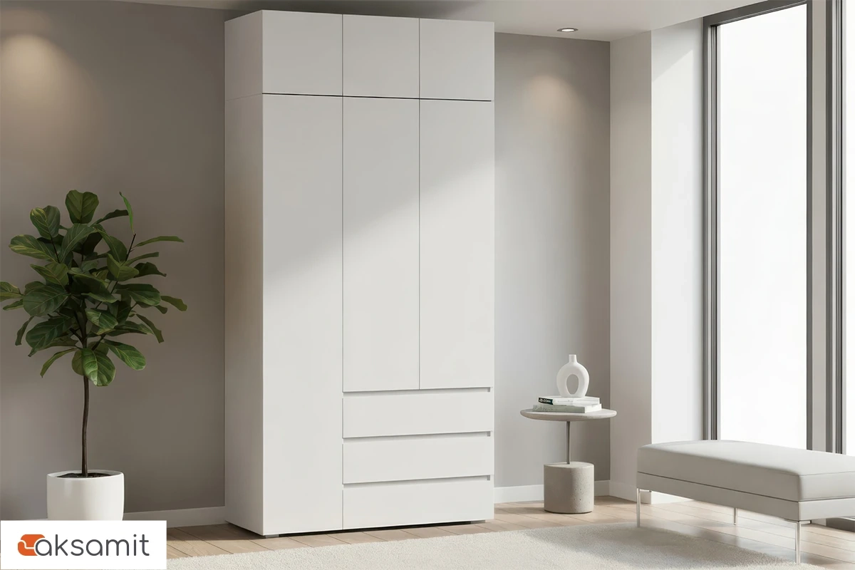 Шкаф с антресолью 3-створчатый Веста (Белый)