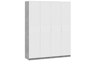Шкаф комбинированный Хилтон с 4-мя  дверями (Ателье светлый/Белый матовый)