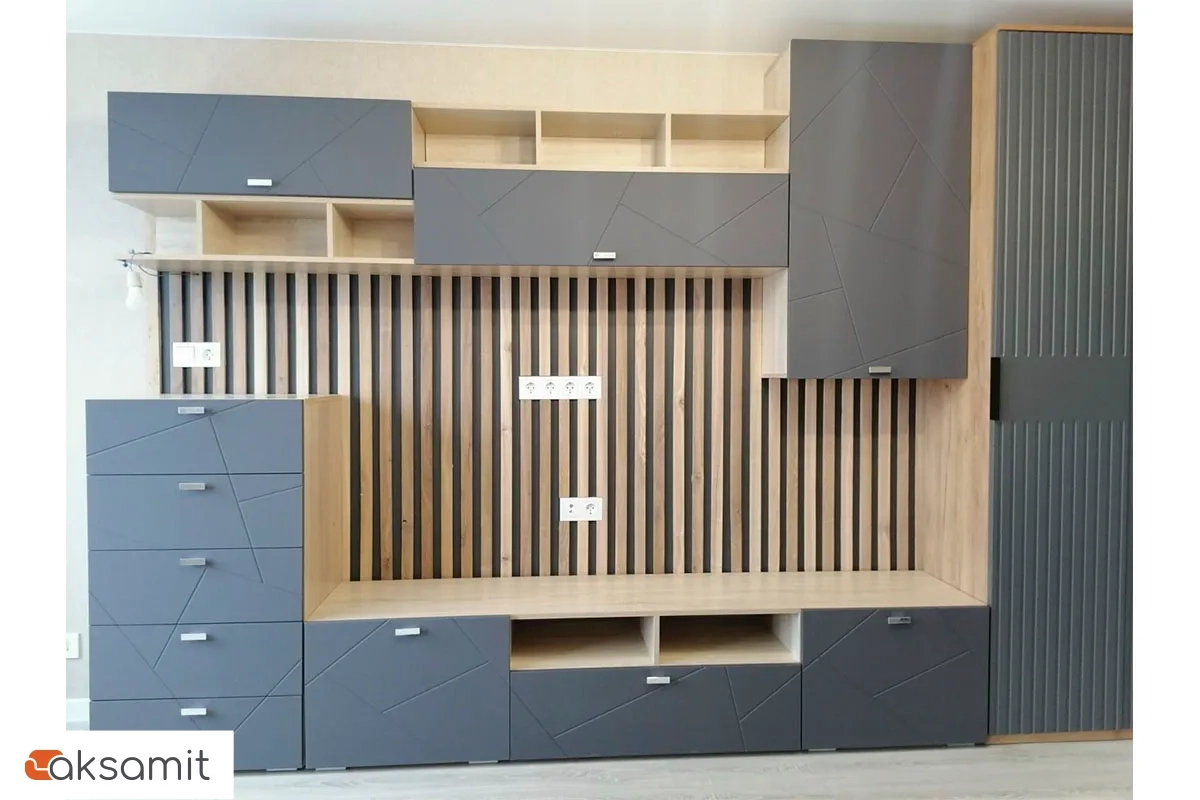 Модульная гостиная Скайлайн (Дуб Сонома Светлый/Графит)