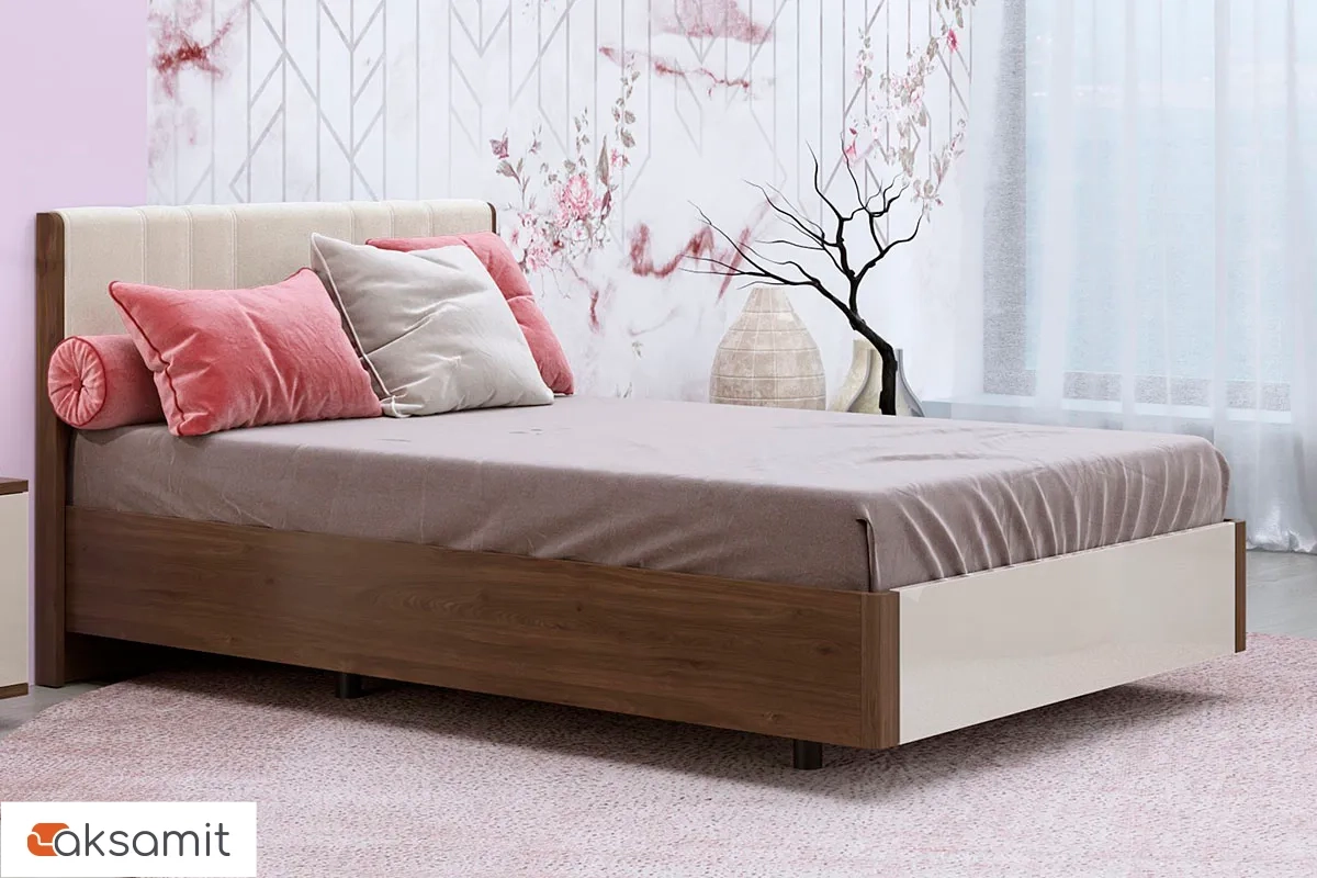 Кровать КР-5011-ГТ-КГ-В 120х200 (Гикори Джексон Темный/Кашемир Глянцевый/Велюр) Кровать КР-5011-ГТ-КГ-В 120х200 (Гикори Джексон Темный/Кашемир Глянцевый/Велюр)