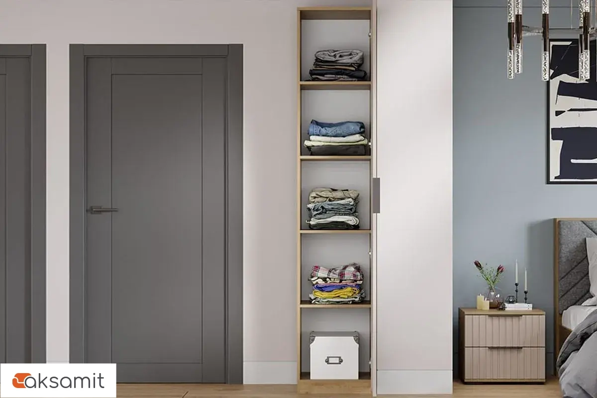 Шкаф для белья Хилтон Исп. 2 (Дуб Крафт золотой / Мокко матовый)