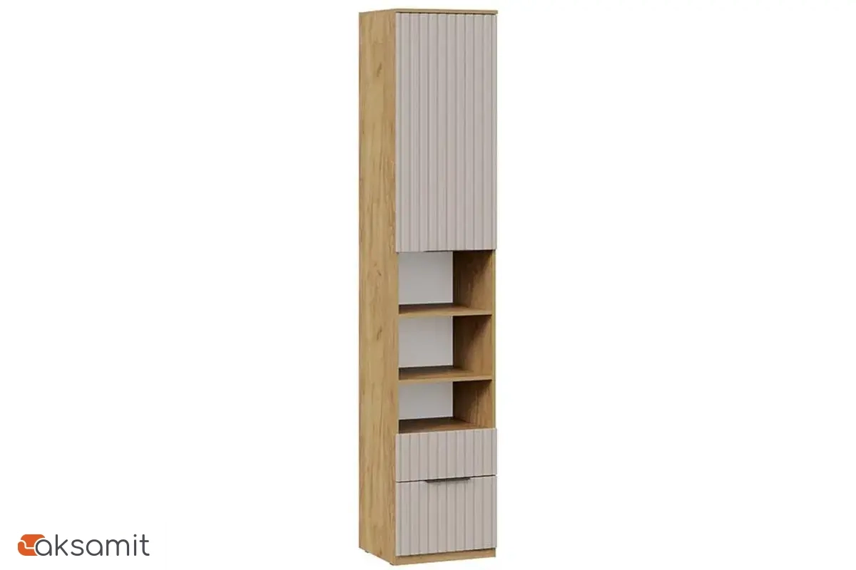 Шкаф комбинированный Хилтон с 1 дверью (2 ящика) Исп.2 (Дуб Крафт золотой / Мокко матовый)