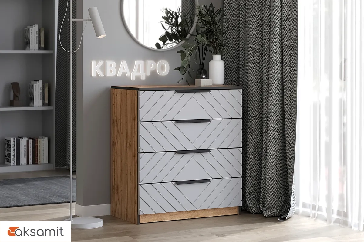 Комод Квадро №750.1 (Дуб вотан / Мартини)
