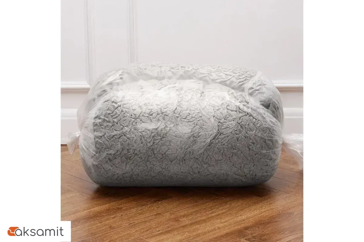 Кресло бескаркасное Bubble (Букле / Светло-серый)