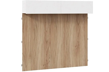 Шкаф навесной с декоративными панелями Порто СМ-393.21.023-24 (Белый жемчуг/Яблоня беллуно/Белый софт)
