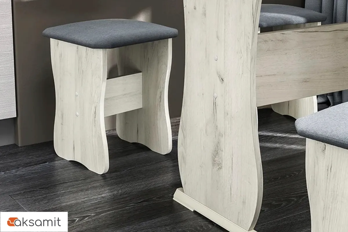 Обеденная группа тип 1 МФ-101.006 (Дуб крафт белый / Велюр серый)