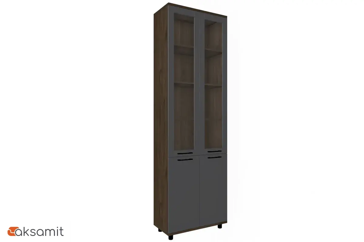 Шкаф многоцелевой ШК-5035-ГТ-АМ (Гикори Джексон Темный/Антрацит Матовый) Шкаф многоцелевой ШК-5035-ГТ-АМ (Гикори Джексон Темный/Антрацит Матовый)