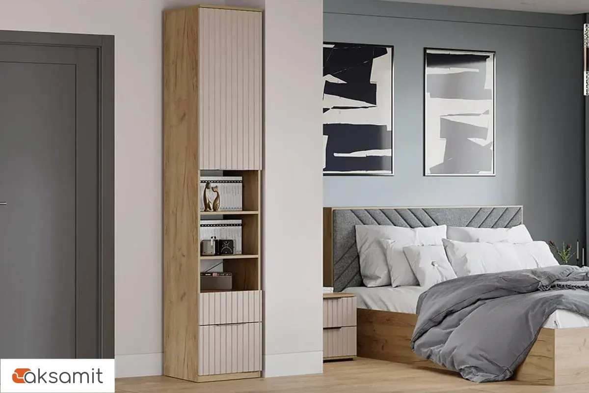 Шкаф комбинированный Хилтон с 1 дверью (2 ящика) Исп.2 (Дуб Крафт золотой / Мокко матовый)