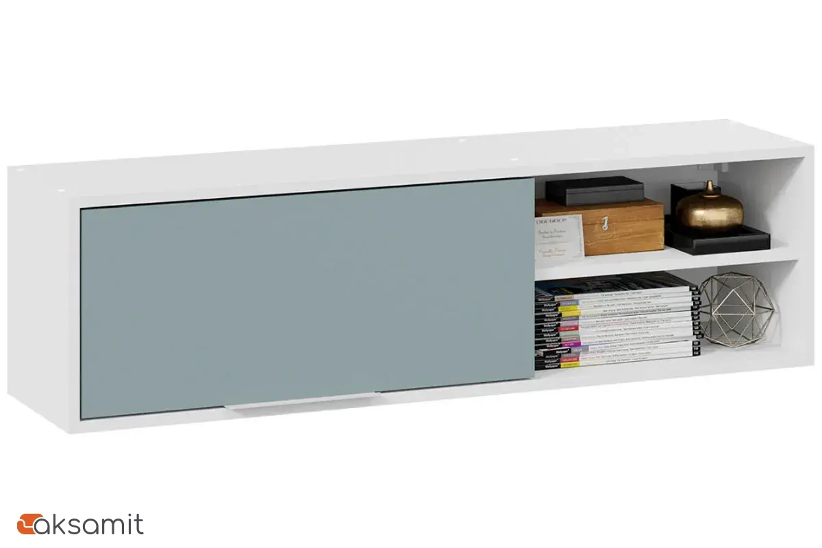 Полка настенная Марли (Белый/Серо-голубой)