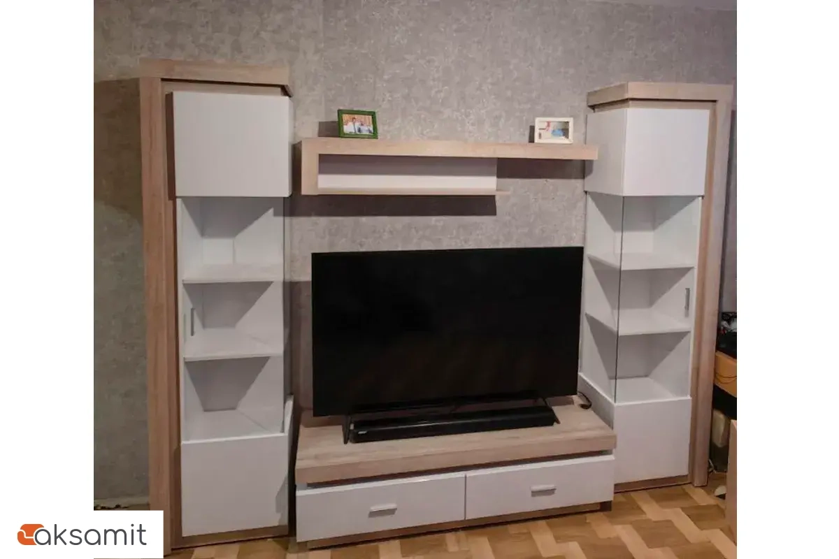 Шкаф-витрина Люмен 5 белый снег глянец