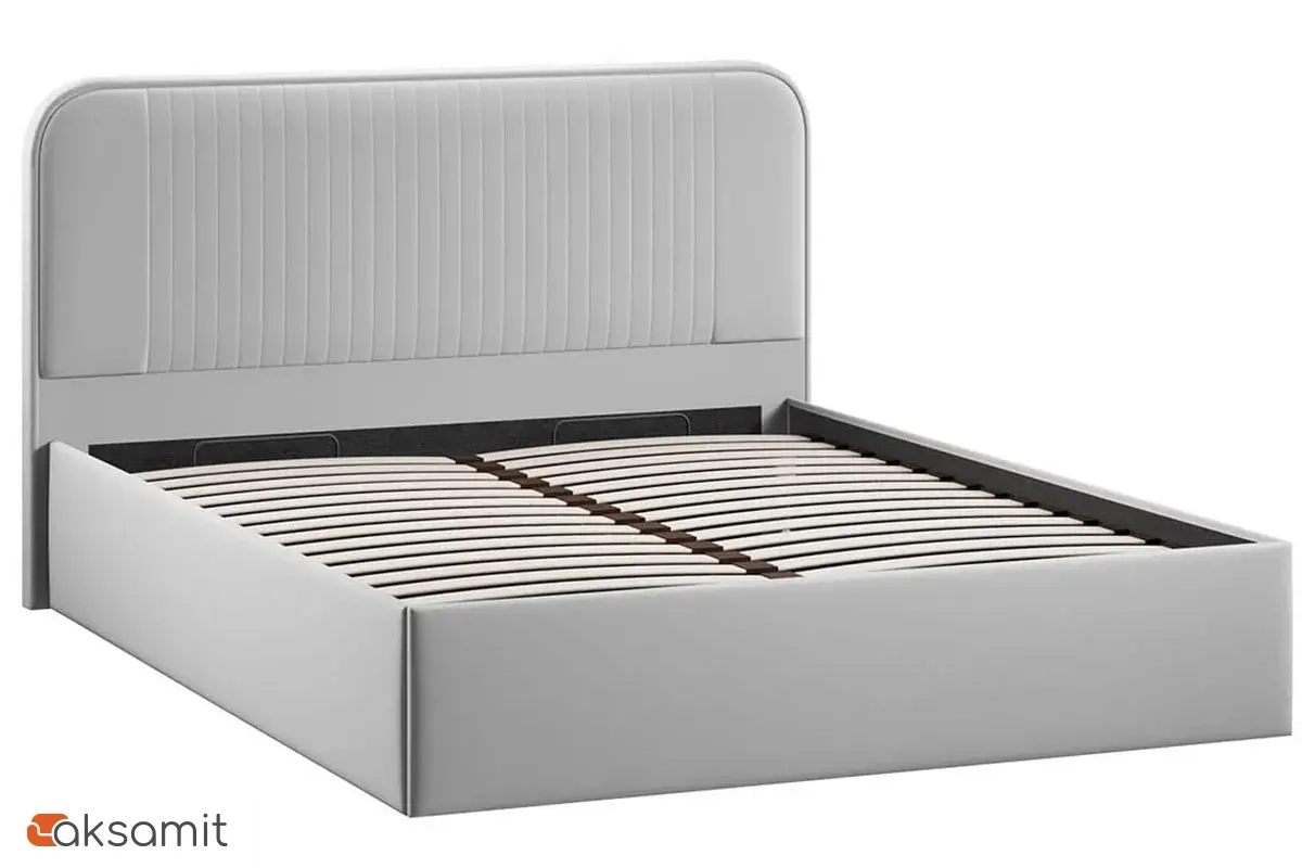 Кровать Тиффани c подъемным механизмом Тип 1 и заглушиной 180х200 (Велюр / Confetti Silver)