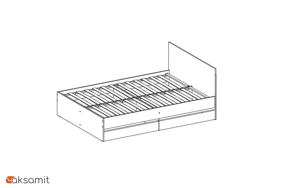 Кровать Лори с ящиками 140х200 (Дуб Серый/Белый)