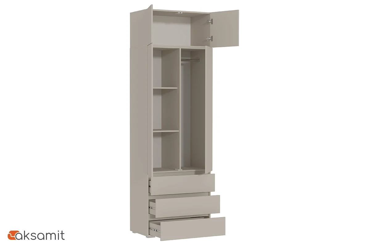 Шкаф с антресолью 2-створчатый Веста (Бежевый)