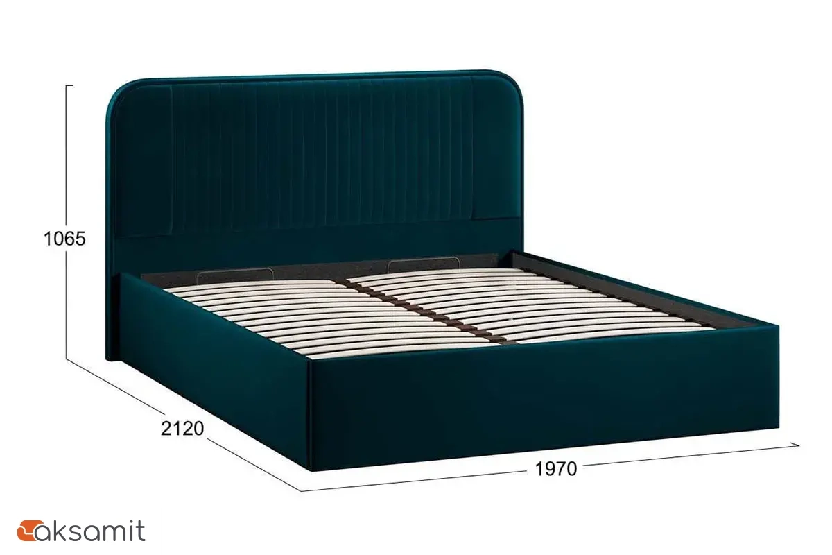 Кровать Тиффани c подъемным механизмом Тип 1 и заглушиной 180х200 (Велюр / Confetti Izumrud)