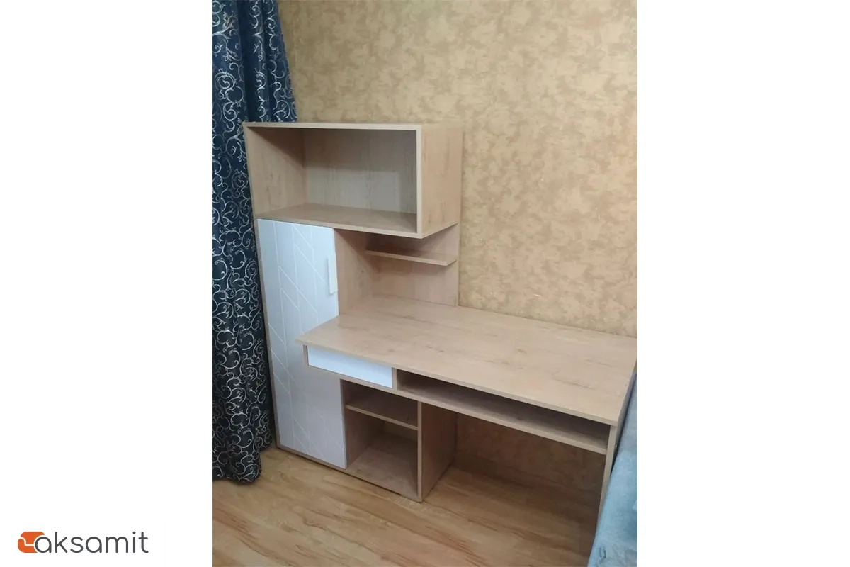 Стол компьютерный Бэйсик (Дуб бунратти/Белый) Стол компьютерный Бэйсик (Дуб бунратти/Белый)