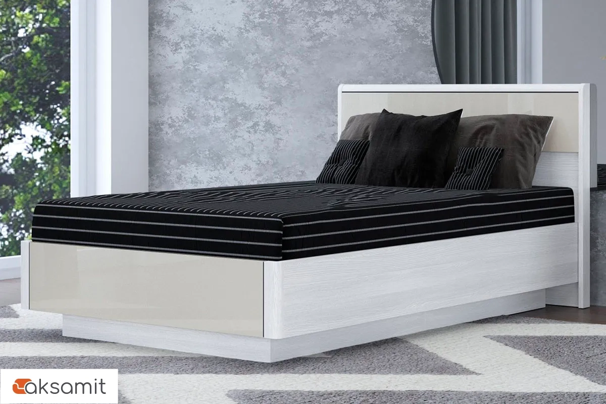 Кровать КР-4001-СЯ-КГ с ПМ 120х200 (Снежный Ясень/Кашемир Глянцевый)