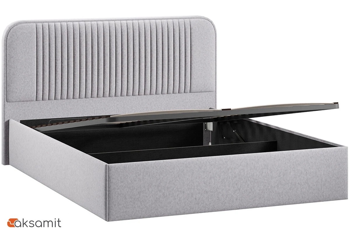 Кровать Тиффани c ПМ 160х200 Тип 1 (Микровелюр Jercy/Silver) Кровать Тиффани c ПМ 160х200 Тип 1 (Микровелюр Jercy/Silver)