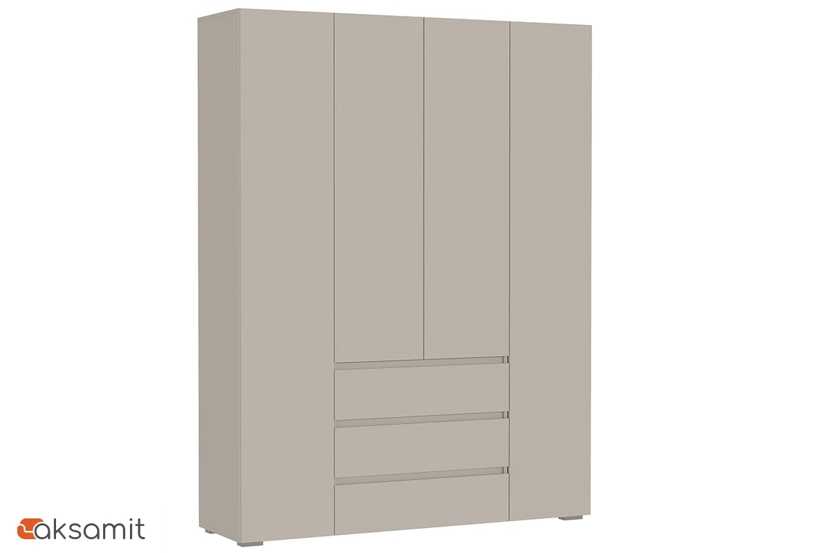 Шкаф 4-створчатый с ящиками Веста (Бежевый)