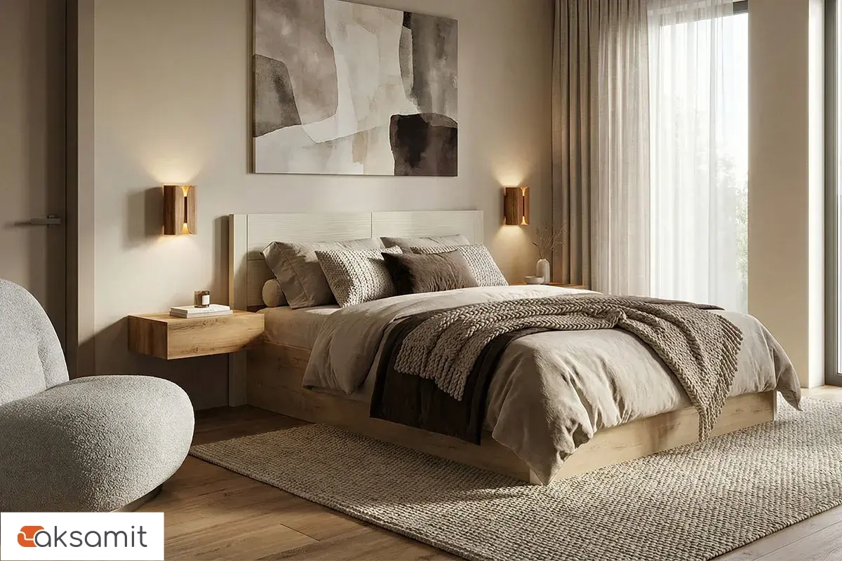 Кровать Николь с ПМ 160х200 (Бунратти / Фон Бежевый)