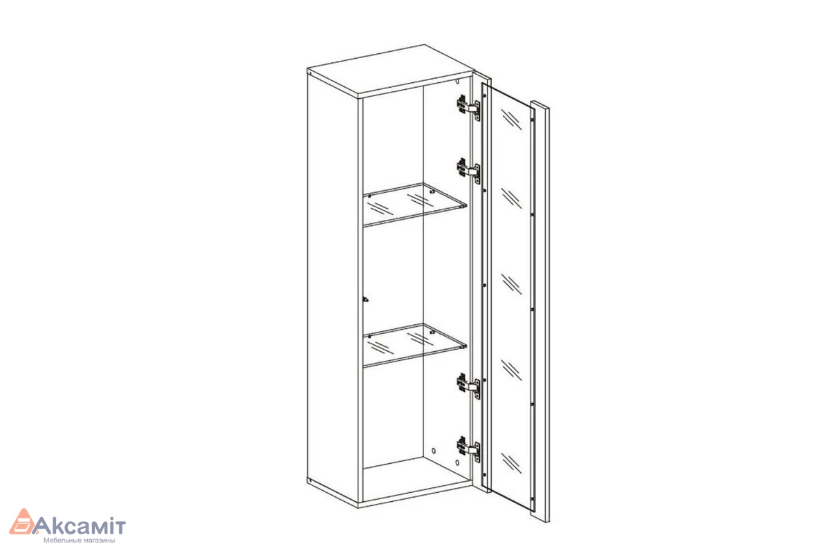 Шкаф навесной Point Тип-21 Белый/Белый глянец (71774437)