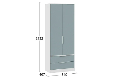 Шкаф для одежды Марли (Белый/Серо-голубой)