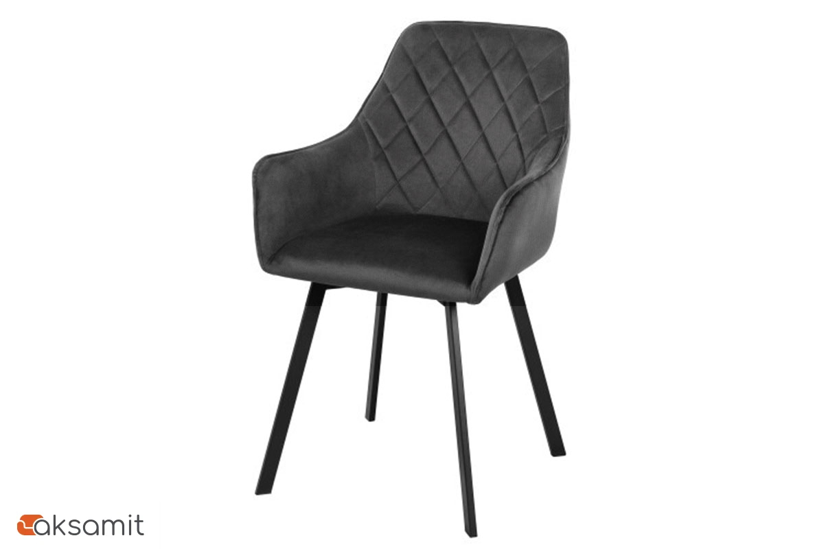 Стул поворотный Бостон (Муар черный / Велюр Dream grafit) СРП-156