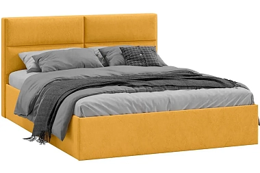 Кровать Универсальная Глосс с ПМ Тип 1 и заглушиной (Микровелюр/Wellmart Yellow)