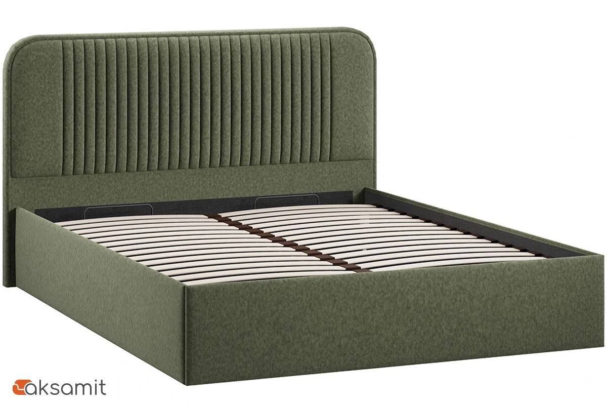 Кровать Тиффани c ПМ 160х200 Тип 1 (Микровелюр Jercy/Deep Green) Кровать Тиффани c ПМ 160х200 Тип 1 (Микровелюр Jercy/Deep Green)
