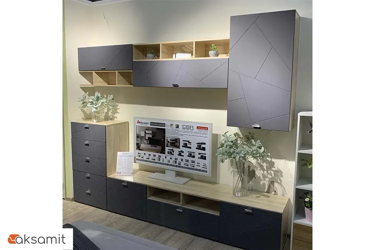 Модульная гостиная Скайлайн (Дуб Сонома Светлый/Графит)