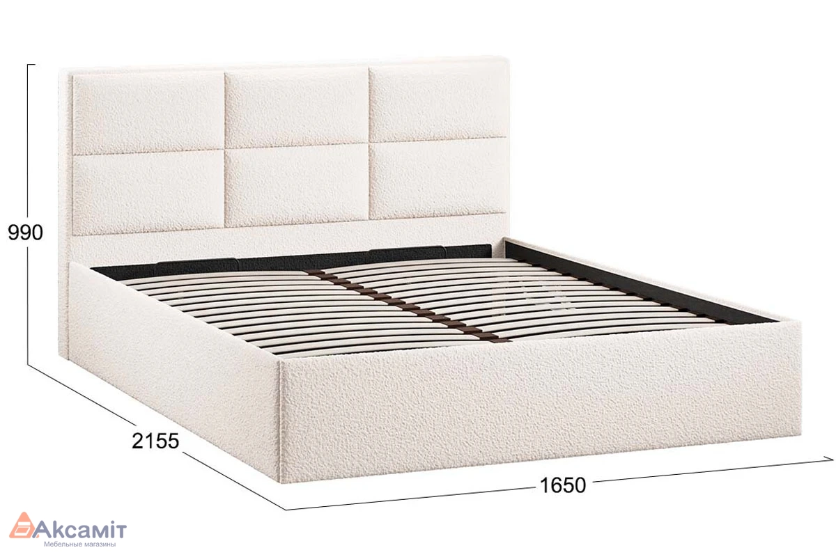 Кровать Стелла с ПМ Тип 1 и заглушиной 160х200 (Экомех/Barni Milk)