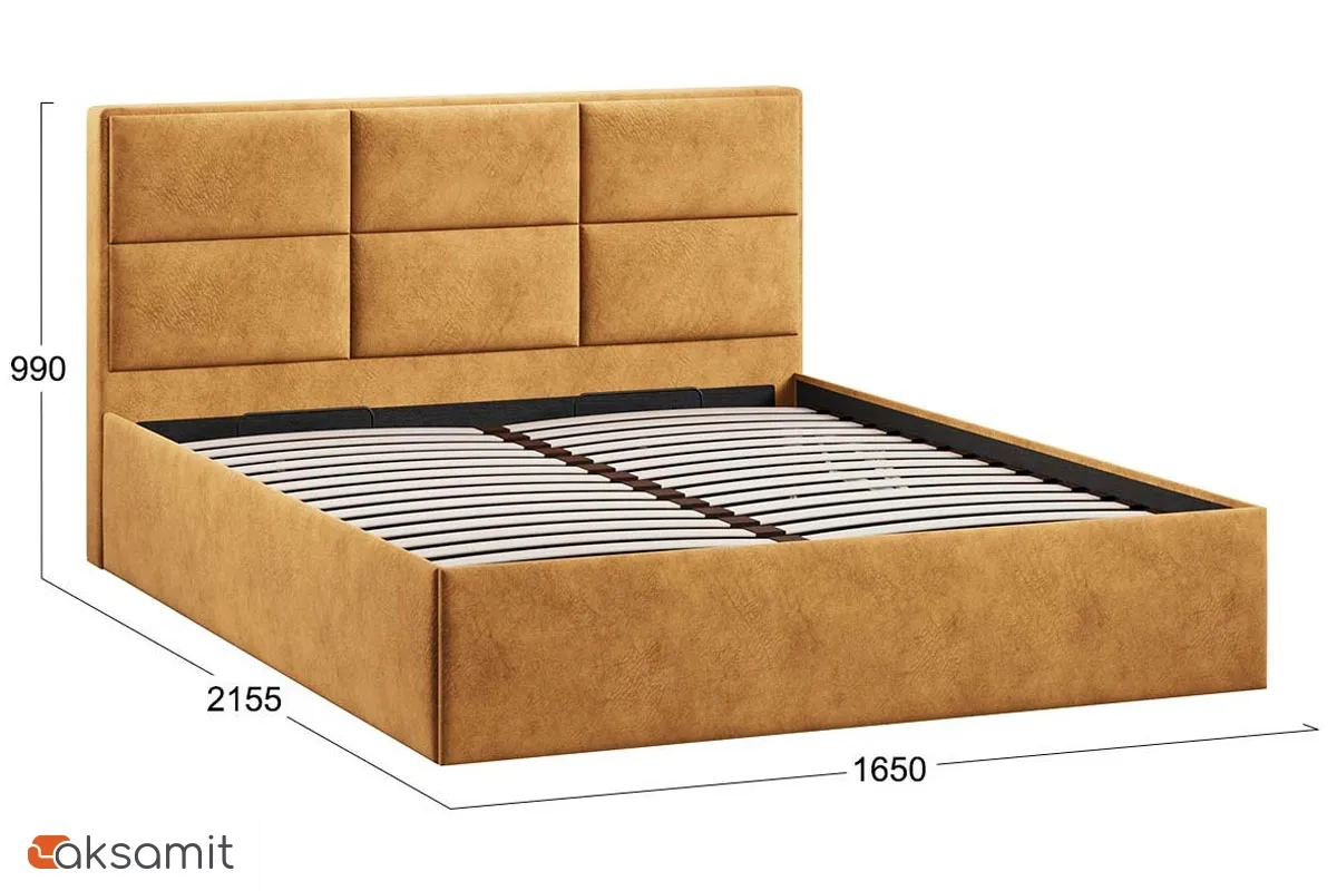 Кровать Стелла Тип 1 c ПМ 160х200 (Микровелюр/Wellmart Yellow) Кровать Стелла Тип 1 c ПМ 160х200 (Микровелюр/Wellmart Yellow)