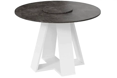 Стол обеденный Райнер Тип 1 (Белый/Ателье темный)