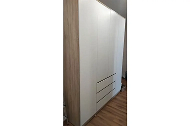 Шкаф 4х-дверный Лори (Дуб Сонома/Белый)