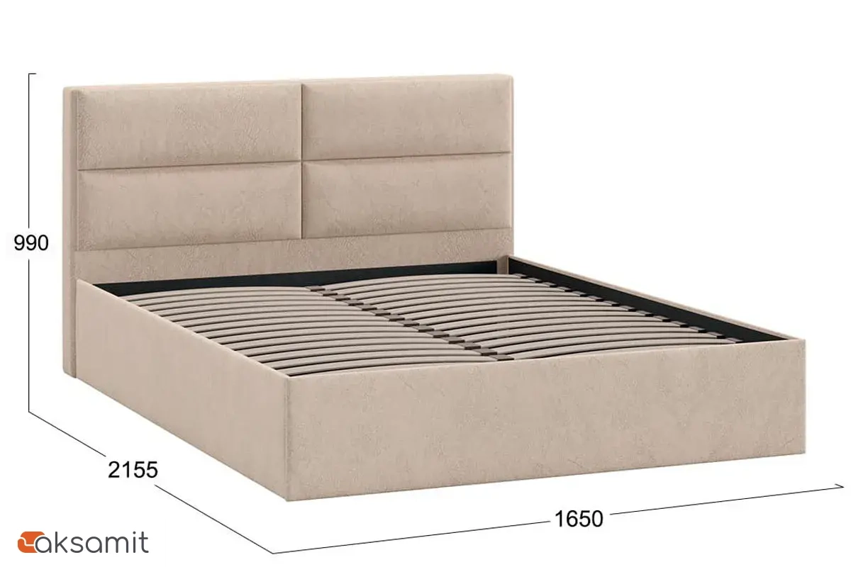 Кровать универсальная Глосс Тип 1 без ПМ 160х200 (Микровелюр/Wellmart Dark Beige) Кровать универсальная Глосс Тип 1 без ПМ 160х200 (Микровелюр/Wellmart Dark Beige)