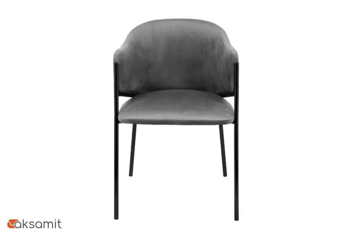 Стул Муза каркас черный матовый, велюр (Velluto 18 серый) СРП-068
